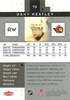 2005-06 Fleer Hot Prospects #70 Dany Heatley Back