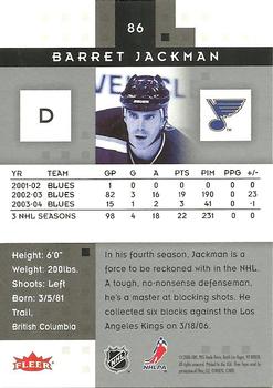 2005-06 Fleer Hot Prospects #86 Barret Jackman Back