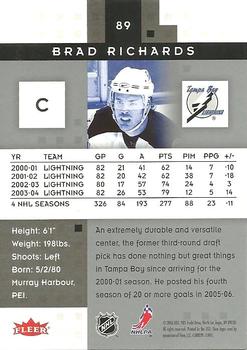 2005-06 Fleer Hot Prospects #89 Brad Richards Back