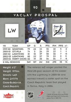 2005-06 Fleer Hot Prospects #90 Vaclav Prospal Back