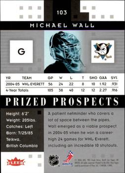 2005-06 Fleer Hot Prospects #103 Michael Wall Back