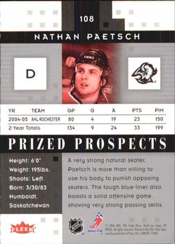 2005-06 Fleer Hot Prospects #108 Nathan Paetsch Back