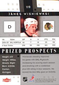 2005-06 Fleer Hot Prospects #119 James Wisniewski Back