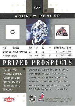 2005-06 Fleer Hot Prospects #123 Andrew Penner Back