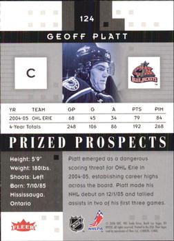 2005-06 Fleer Hot Prospects #124 Geoff Platt Back
