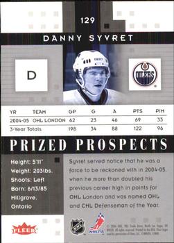 2005-06 Fleer Hot Prospects #129 Danny Syvret Back