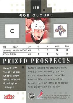 2005-06 Fleer Hot Prospects #135 Rob Globke Back