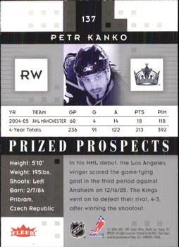 2005-06 Fleer Hot Prospects #137 Petr Kanko Back