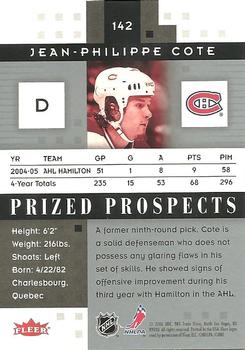 2005-06 Fleer Hot Prospects #142 Jean-Philippe Cote Back