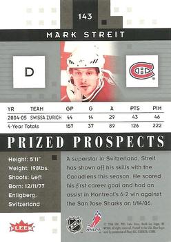 2005-06 Fleer Hot Prospects #143 Mark Streit Back