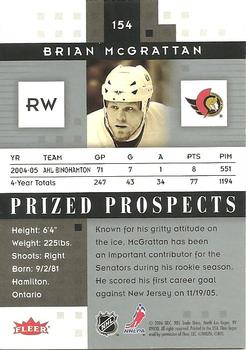 2005-06 Fleer Hot Prospects #154 Brian McGrattan Back