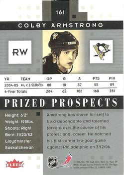 2005-06 Fleer Hot Prospects #161 Colby Armstrong Back