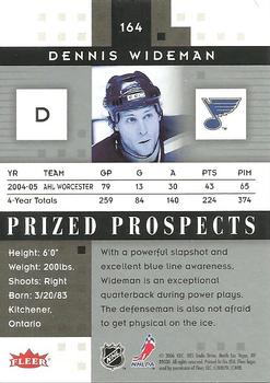 2005-06 Fleer Hot Prospects #164 Dennis Wideman Back
