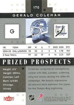 2005-06 Fleer Hot Prospects #170 Gerald Coleman Back