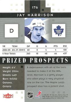 2005-06 Fleer Hot Prospects #176 Jay Harrison Back