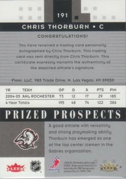 2005-06 Fleer Hot Prospects #191 Chris Thorburn Back