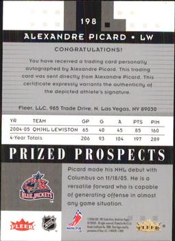 2005-06 Fleer Hot Prospects #198 Alexandre Picard Back
