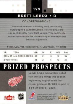 2005-06 Fleer Hot Prospects #199 Brett Lebda Back