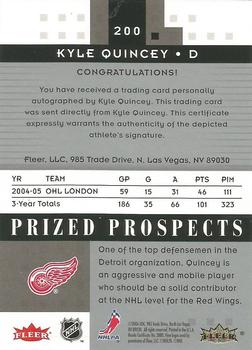 2005-06 Fleer Hot Prospects #200 Kyle Quincey Back