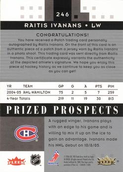 2005-06 Fleer Hot Prospects #246 Raitis Ivanans Back