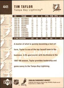 2005-06 Parkhurst #441 Tim Taylor Back