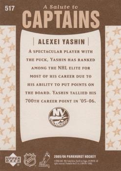 2005-06 Parkhurst #517 Alexei Yashin Back