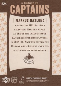 2005-06 Parkhurst #524 Markus Naslund Back