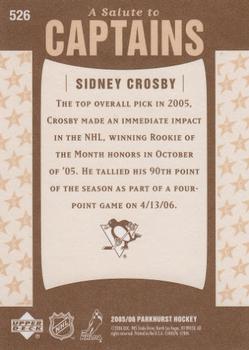 2005-06 Parkhurst #526 Sidney Crosby Back
