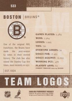 2005-06 Parkhurst #533 Boston Bruins Back