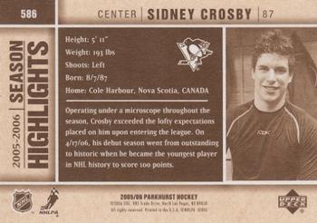 2005-06 Parkhurst #586 Sidney Crosby Back