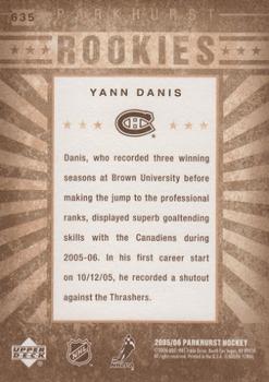 2005-06 Parkhurst #635 Yann Danis Back