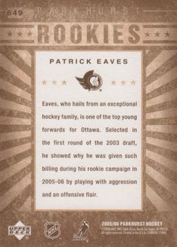 2005-06 Parkhurst #649 Patrick Eaves Back