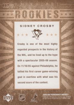 2005-06 Parkhurst #657 Sidney Crosby Back