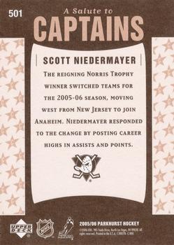 2005-06 Parkhurst #501 Scott Niedermayer Back