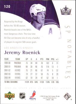 2005-06 SP Authentic #120 Jeremy Roenick Back