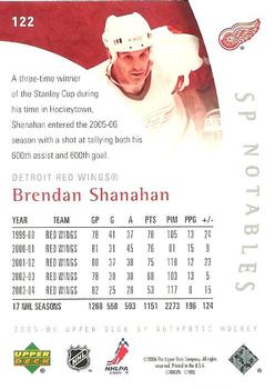 2005-06 SP Authentic #122 Brendan Shanahan Back