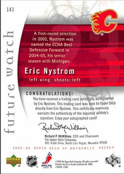 2005-06 SP Authentic #141 Eric Nystrom Back
