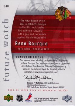 2005-06 SP Authentic #148 Rene Bourque Back