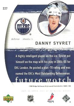 2005-06 SP Authentic #227 Danny Syvret Back