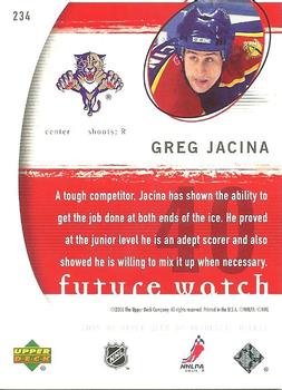 2005-06 SP Authentic #234 Greg Jacina Back