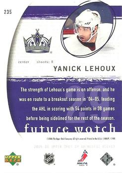 2005-06 SP Authentic #235 Yanick Lehoux Back