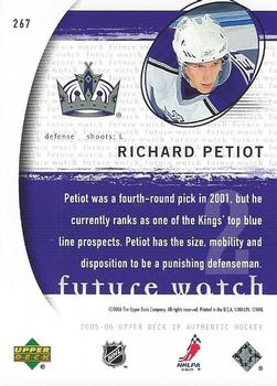 2005-06 SP Authentic #267 Richard Petiot Back