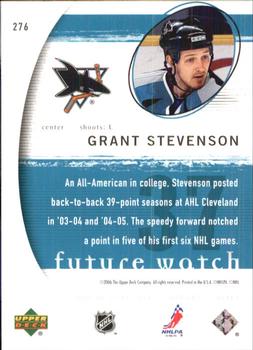2005-06 SP Authentic #276 Grant Stevenson Back