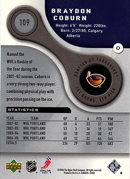 2005-06 SP Game Used #109 Braydon Coburn Back