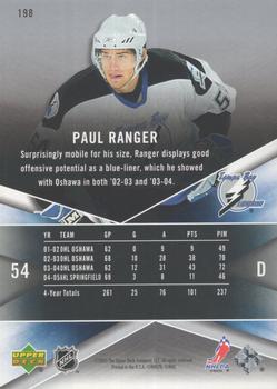 2005-06 SPx #198 Paul Ranger Back
