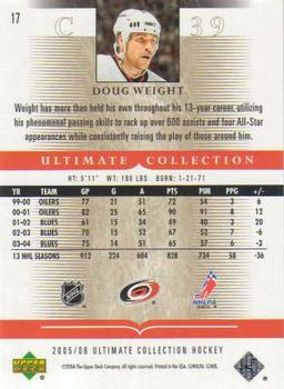 2005-06 Upper Deck Ultimate Collection #17 Doug Weight Back