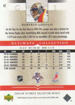 2005-06 Upper Deck Ultimate Collection #42 Roberto Luongo Back