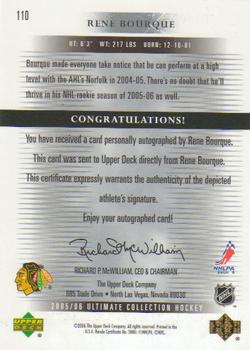 2005-06 Upper Deck Ultimate Collection #110 Rene Bourque Back
