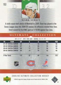 2005-06 Upper Deck Ultimate Collection #153 Mark Streit Back