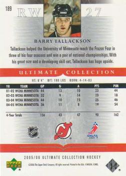 2005-06 Upper Deck Ultimate Collection #189 Barry Tallackson Back